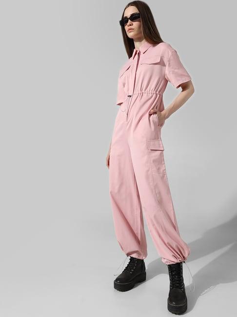 only pink blended maxi jumpsuit