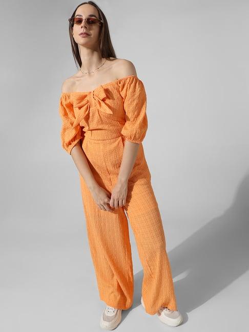 only orange maxi jumpsuit