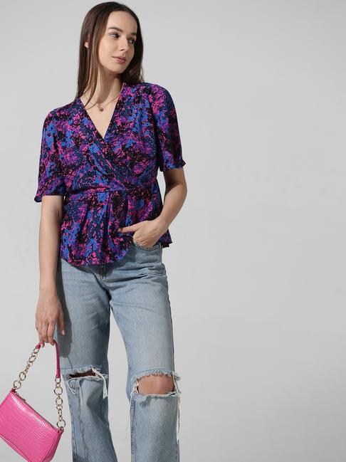 only purple floral print top