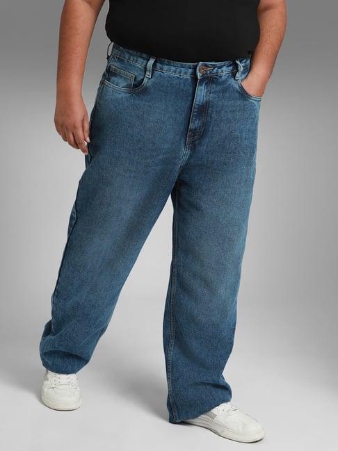 high star blue cotton straight fit jeans