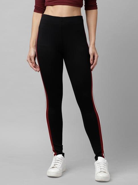 kassually black relaxed fit treggings