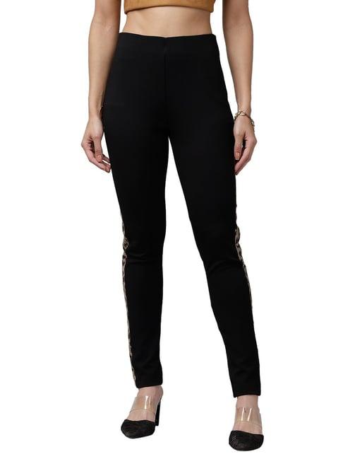 kassually black relaxed fit treggings