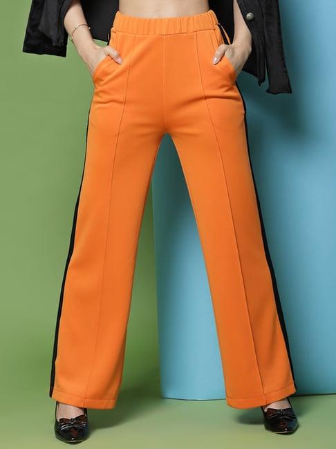 kassually orange relaxed fit trousers