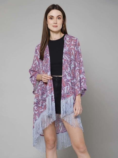 purys purple printed shrug