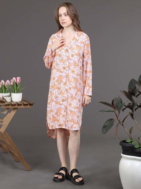 slumber jill multicolor printed shirt dress