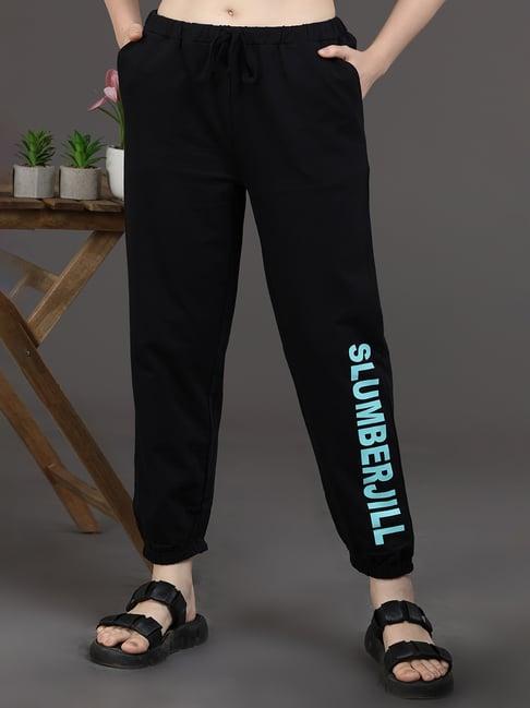 slumber jill black printed lounge pants