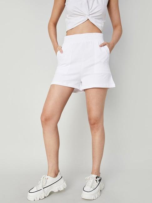 ginger by lifestyle white cotton shorts