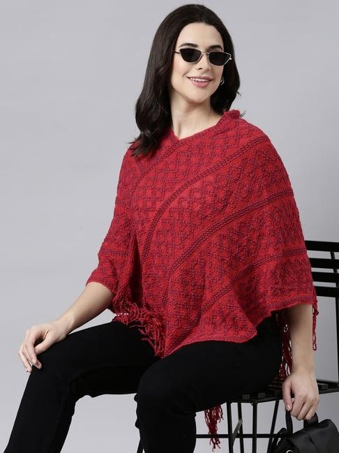 showoff pink self design poncho