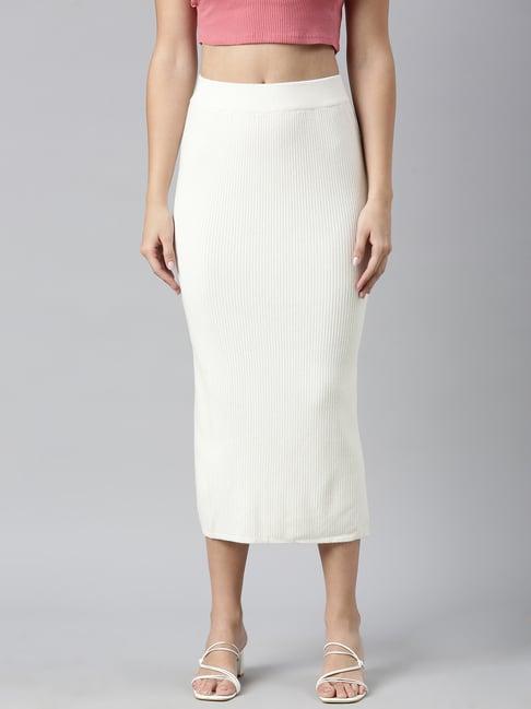 showoff cream self design skirt