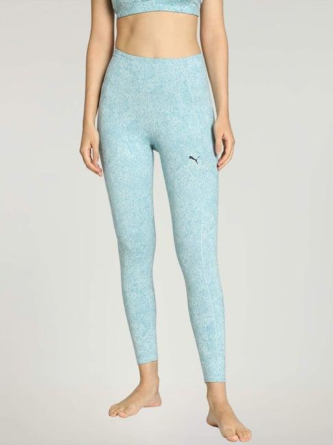 puma blue printed sports tights