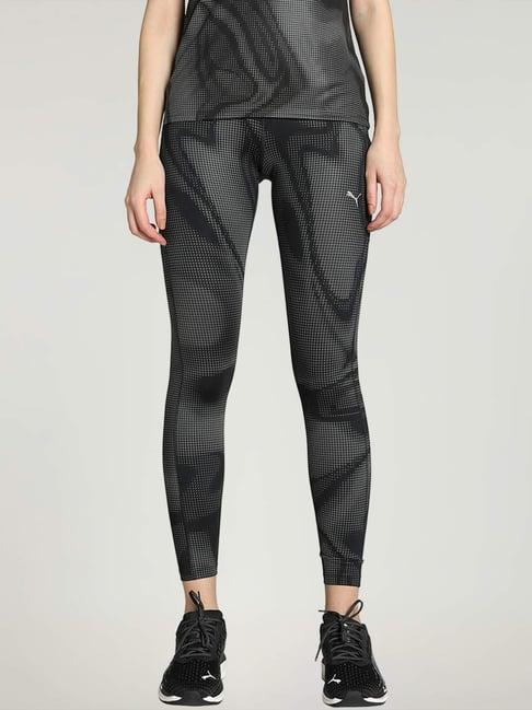 puma black printed sports tights