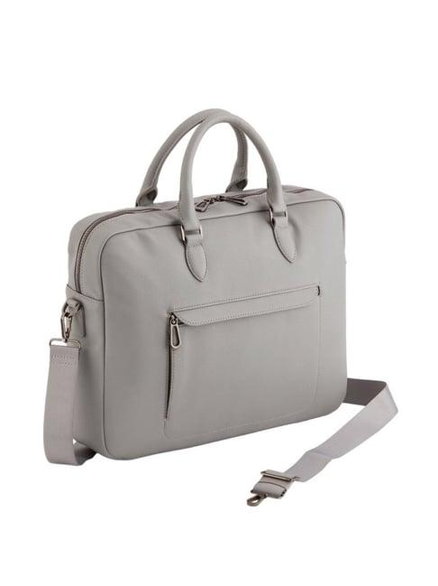 carpisa capable pro grey faux leather solid laptop messenger bag