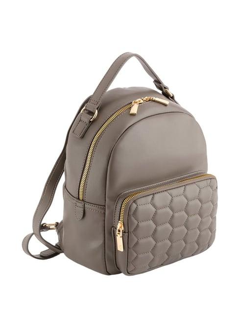 carpisa artemisia smoke grey faux leather quilted backpack