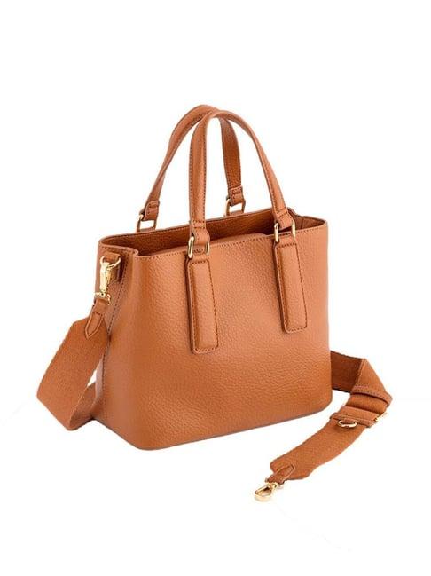 carpisa greta cuoio faux leather solid handbag