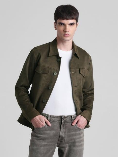 jack & jones olive night regular fit jacket