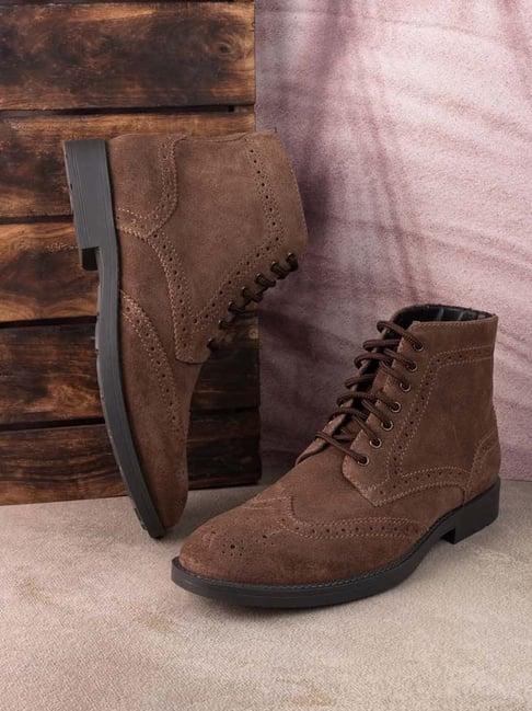 styli men's brown derby boots