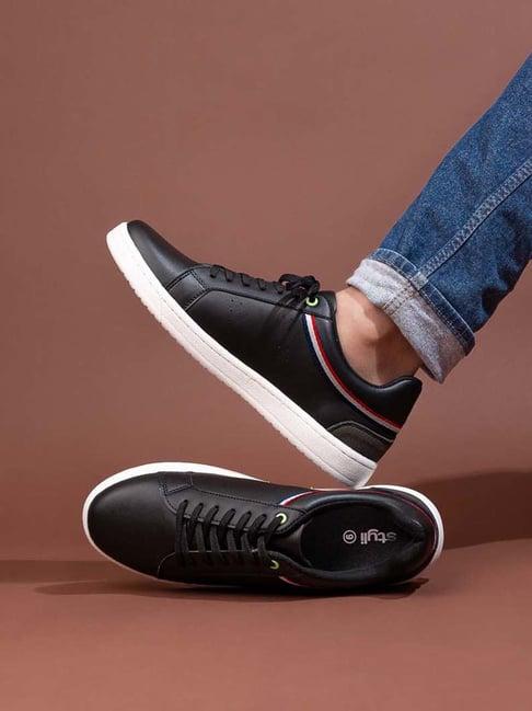 styli men's black casual sneakers