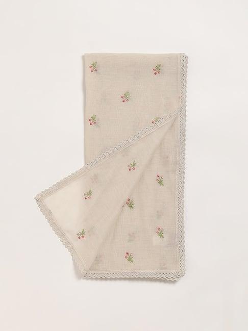 zuba by westside off-white embroidered dupatta