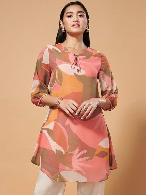 marigold lane pink printed tunic