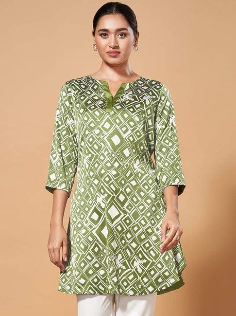 marigold lane green printed tunic