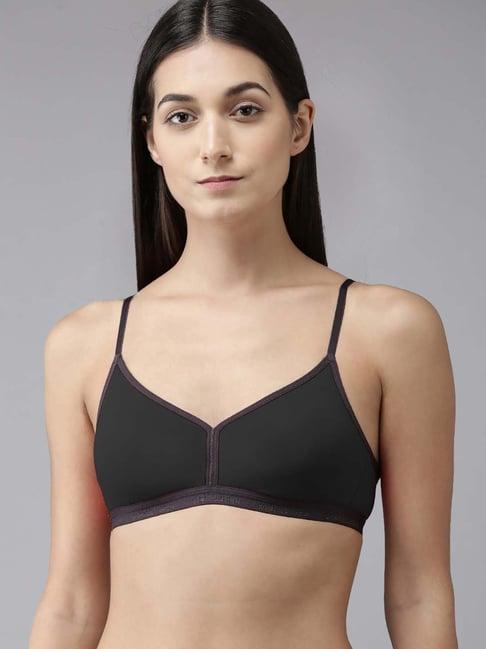 arousy black cotton everyday bra