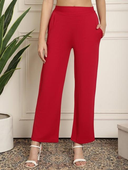 neudis pink regular fit mid rise trousers