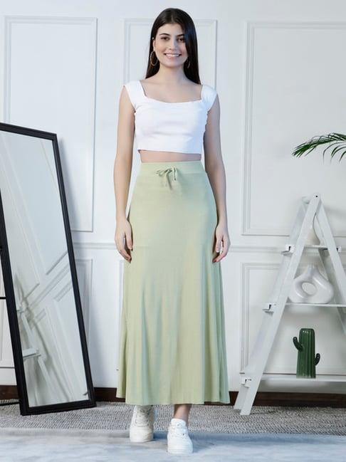 neudis mint green midi skirt