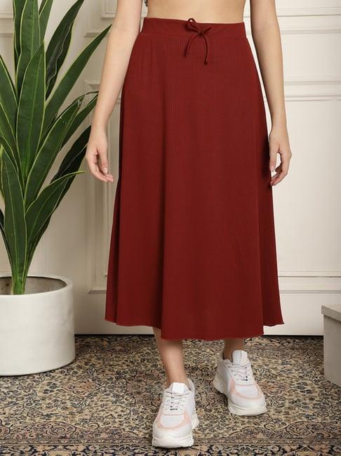 neudis burgundy midi skirt