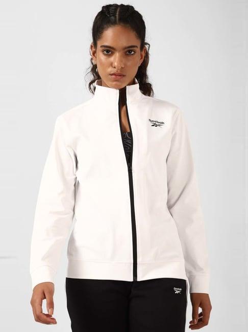 reebok white slim fit sports jacket