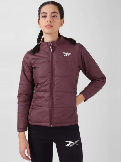 reebok maroon quilted jacket