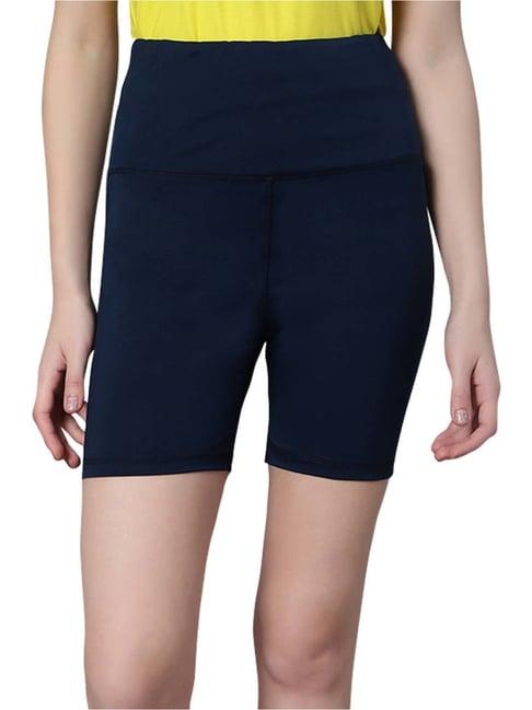 omtex blue high rise sports shorts