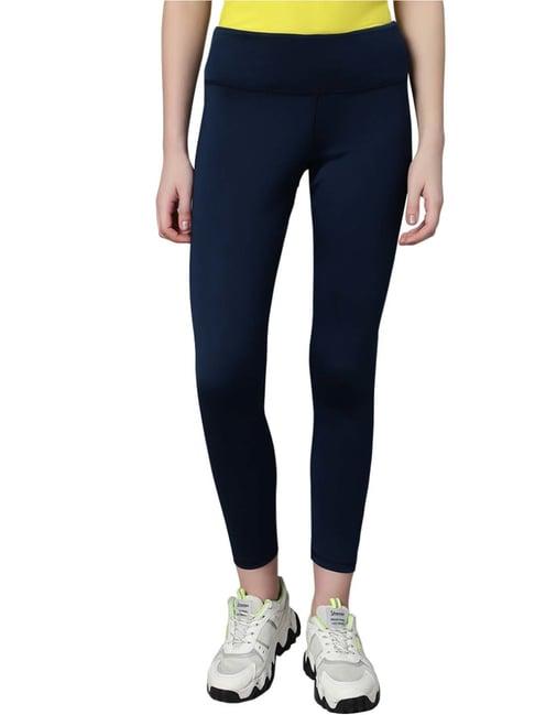 omtex blue mid rise sports tights