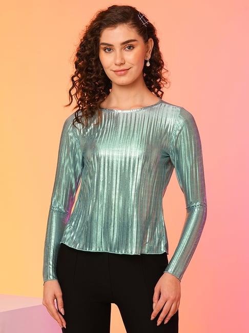 globus green textured top