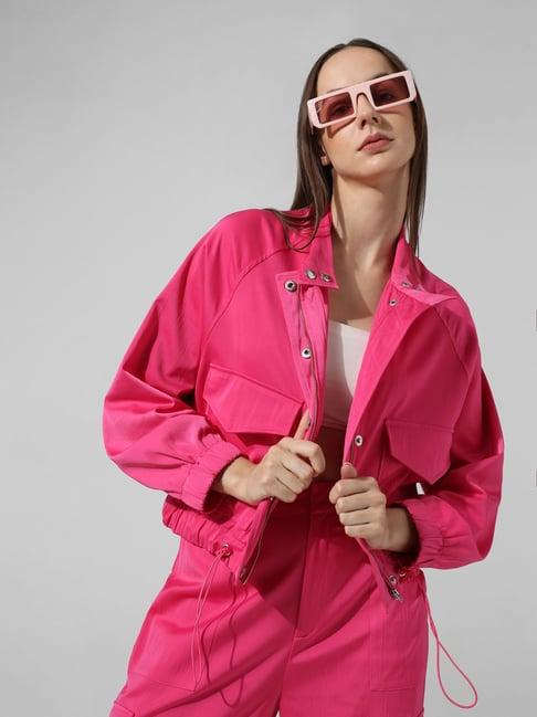 only fuchsia regular fit jacket