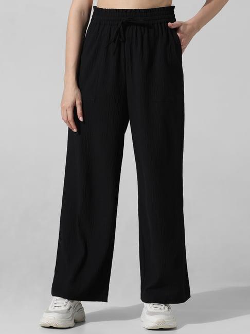 only black slim fit high rise pants