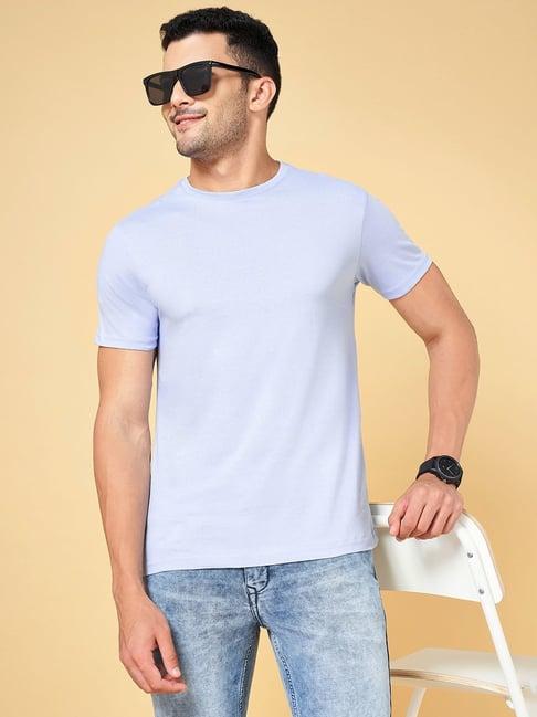 byford by pantaloons sky blue cotton regular fit t-shirt