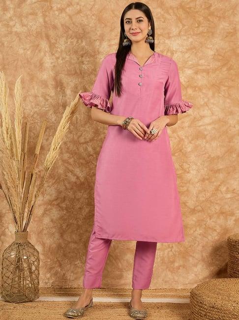 ziyaa pink straight kurta