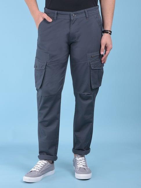 crimsoune club grey cotton relaxed fit cargos