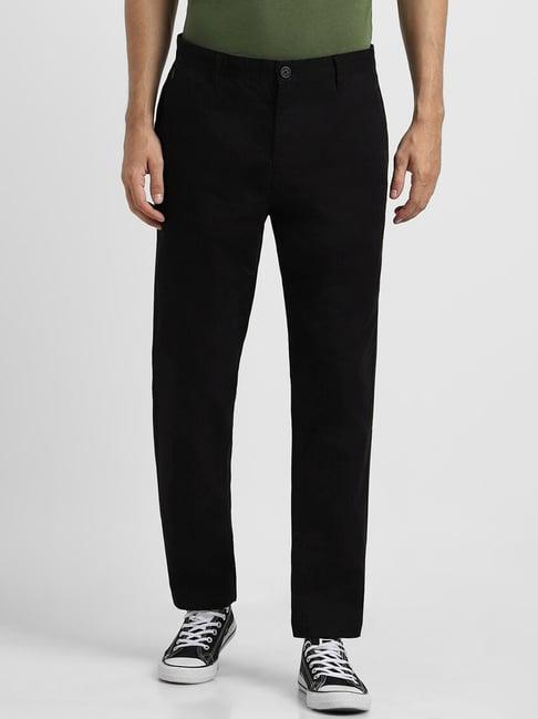 forever 21 black regular fit trousers