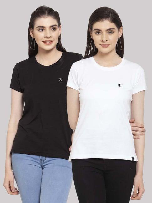 friskers black & white cotton t-shirt - pack of 2