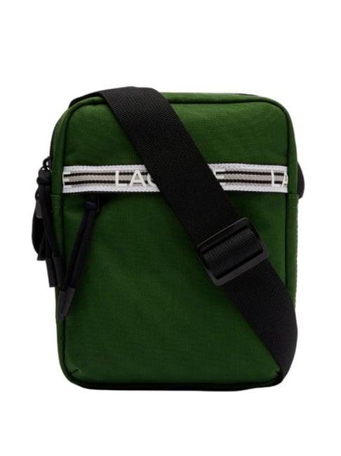 lacoste core green polyester solid cross body bag