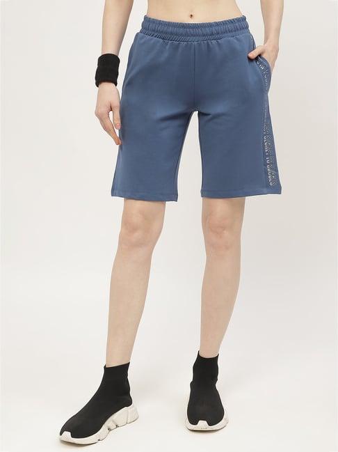 madame m secret blue cotton relaxed fit shorts