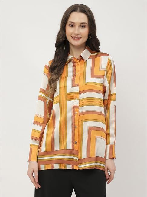 madame orange printed shirt