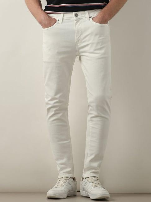 selected homme off white slim fit lightly washed jeans