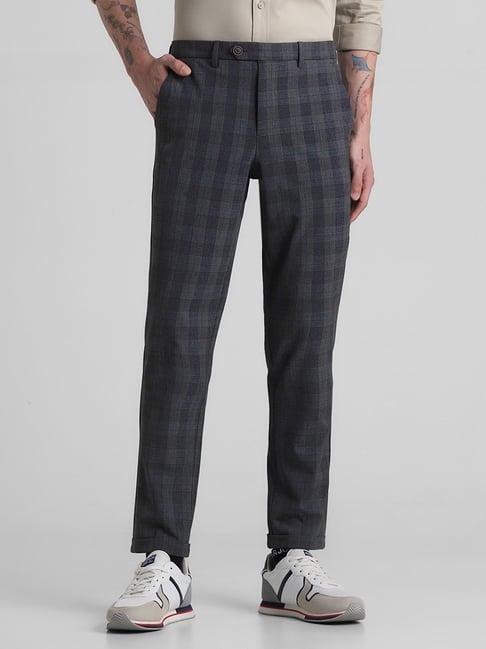 jack & jones asphalt slim fit checks trousers