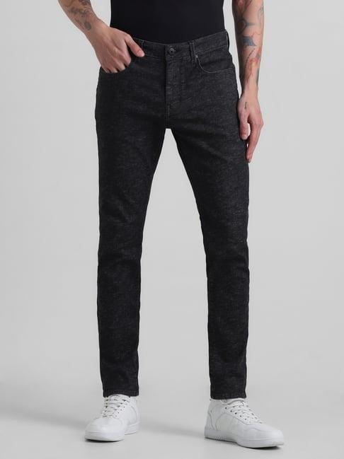 jack & jones black denim cotton slim fit jeans