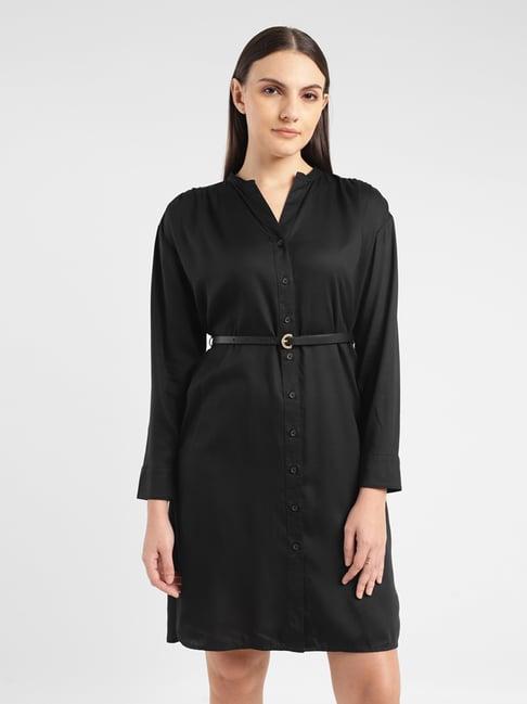 levi's black regular fit shirt dress