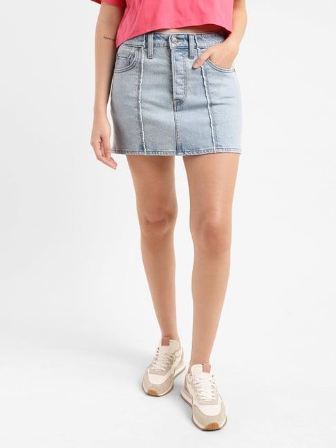 levi's light blue mini skirt