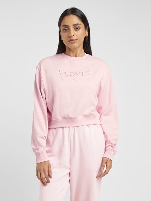 levi's pink cotton graphic print sweatshirt