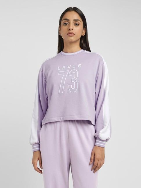 levi's purple cotton graphic print sweatshirt